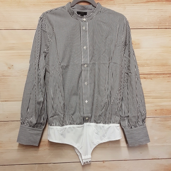 J.crew Stretch Tailored Perfect Bodysuit in Stripe - Picture 3 of 6